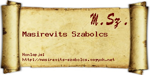 Masirevits Szabolcs névjegykártya